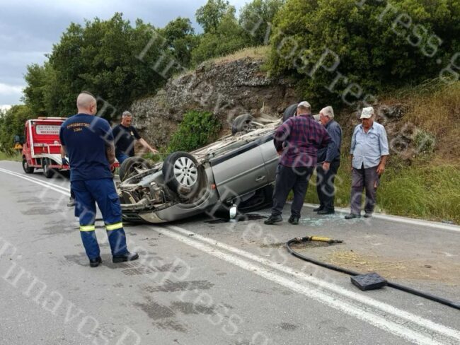 Τροχαίο με τραυματισμό στον δρόμο Τυρνάβου – Δαμασίου 